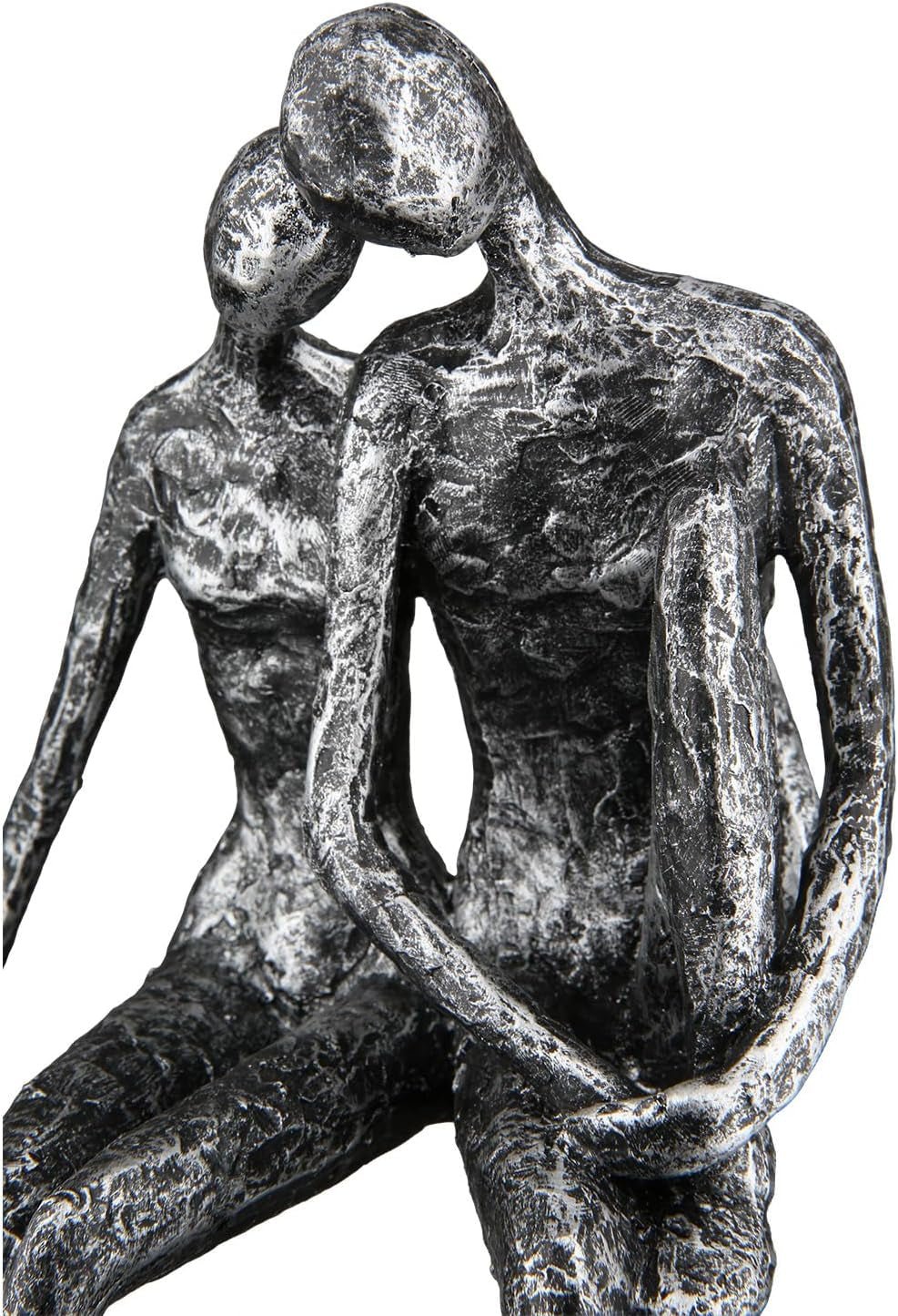 Casablanca Skulptur - Par dekorativ figur - Polyresin - Färg: antiksilver Höjd 25 cm Statyetter och skulpturer Naty Shop