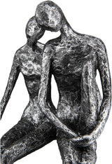 Casablanca Skulptur - Par dekorativ figur - Polyresin - Färg: antiksilver Höjd 25 cm Statyetter och skulpturer Naty Shop