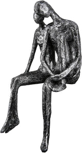 Casablanca Skulptur - Par dekorativ figur - Polyresin - Färg: antiksilver Höjd 25 cm Statyetter och skulpturer Naty Shop
