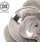 Resekudde, rund, plysch, elefant- och ögonmask, unisex, en storlek, unisex, unika resekuddar i midjan Naty Shop