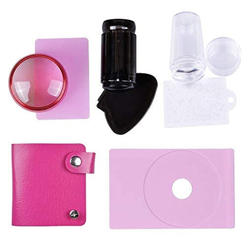 Biutee Nagelstämpel 30 delar Nagelstämpel Set Nagelmall Nagelstämpling Djur Blommor Bilder Nagelstämpelplatta med 2 stämplar 2 skrapor Nageldesign Tillbehör Fransk nagelstämpel