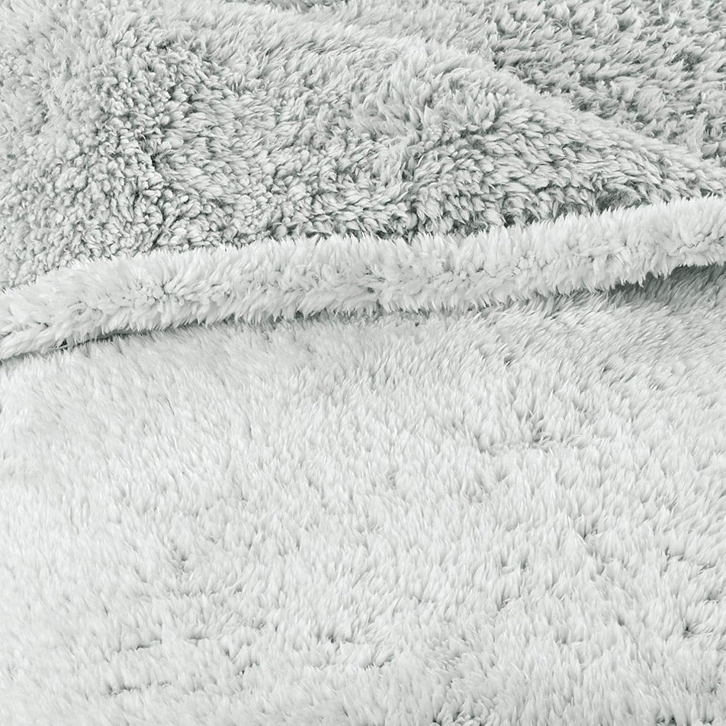 Aqua-Textil Fluffig mysig filt 150 X 200 Cm Grå Vit Melange Plysch TV-filt Överkast Sherpa Fleece Oeko-Tex Ottawa Sängar och filtar Besuche den aqua-textil-Store