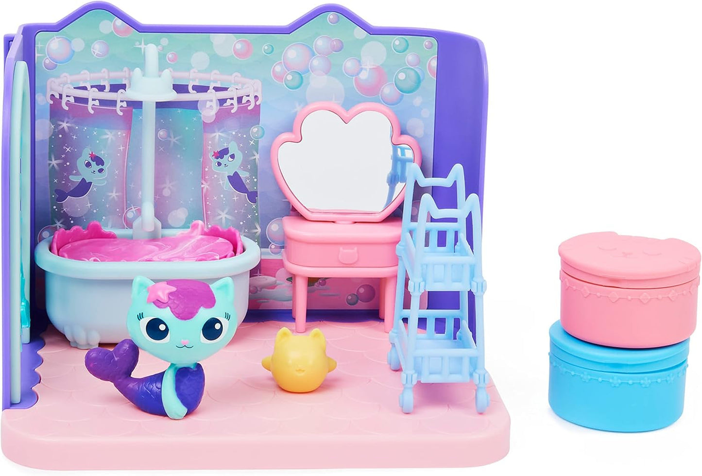 Rum Gabby's Dollhouse Deluxe, Groovy Music Room och Deluxe Room, Elegant Pampering Bath, Sea Kitten Bath
