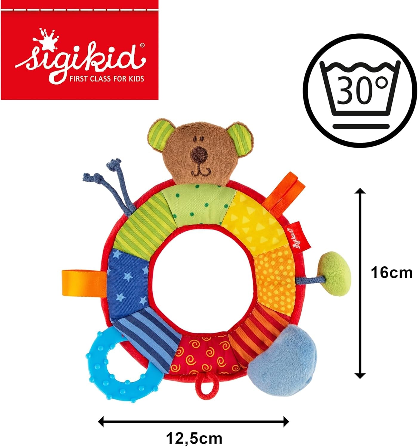 SIGIKID 40490 Aktiv ring Babyaktivitet PlayQ Leksak för flickor och pojkar rekommenderas för barn från 3 månader flerfärgad Babyleksaker Naty Shop