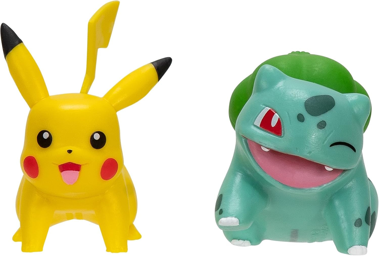 Pokémon PKW3586 - Battle Figure Pack - Pikachu och Schiggy Officiella detaljerade figurer 5 cm vardera Actionfigurer Naty Shop Pikachu och Bisasam