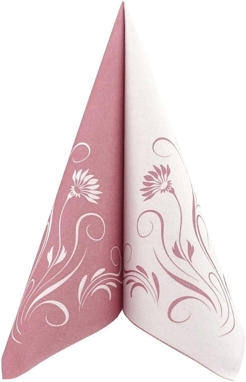 Appartina Elegantia 40X40 Cm Tygliknande luftlagda servetter, högkvalitativ bröllopsservett, tygliknande bröllopsservetter Engångsservetter för olika tillfällen (Dusky Pink)