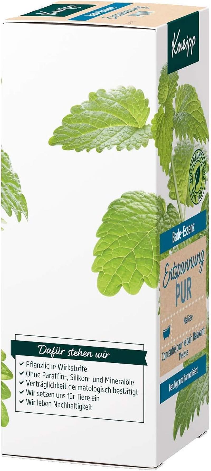 Kneipp Bade, badolja med naturlig indisk melissa eterisk olja och citronmelissextrakt, 100 ml Naty Shop
