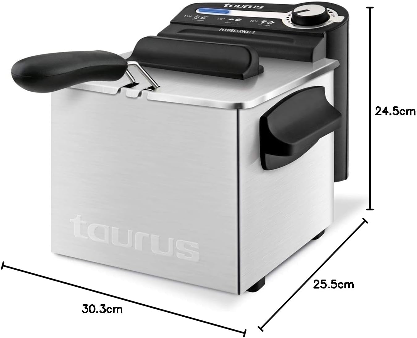 Taurus Professional 2 plus - Oljefritös, 2 liter, 1700 W, 18/8 rostfritt stål Vitvaror Naty Shop