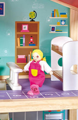 Hape dockvilla 10-rums dockhus i trä Kreativt rollspel inklusive möbler och tillbehör Pedagogisk leksak för åldrarna 3 och uppåt