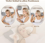 Wellsync Nackkudde Ergonomisk kudde Memory Foam Kudde Ortopedisk kudde för sidosliprar Ryggslipare Magslipare Nacksmärta Vit Grå Cervikala Ortopediska Kuddar Naty Shop