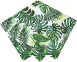 Paket med 20 tropiska våtservetter | Gröna pappersservetter med Palm Leaf Design | Engångsservis för barnfest, safarifest, djungel, dinosaurie, sommar, hawaiiskt tema
