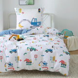 Fekohipy Bettwäsche 135X200 Mädchen Einhorn Kinderbettwäsche Rosa 3D-Druck Mikrofaser Regenbogen Kinder Bettbezug Mit Zwierzweissung Und 1 Kissenbezug 80X80Cm 2-Teilige Kinderbettwäsche-Set Naty Shop Blaue Bagger 135X8008C