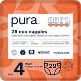 Eco babyblöjor - storlek 3 (4-9 kg), 1 förpackning (26 blöjor), ultramjuka blöjor för känslig hud, ekologisk bomull, upp till 12 timmars läckageskydd, ny storleksguide