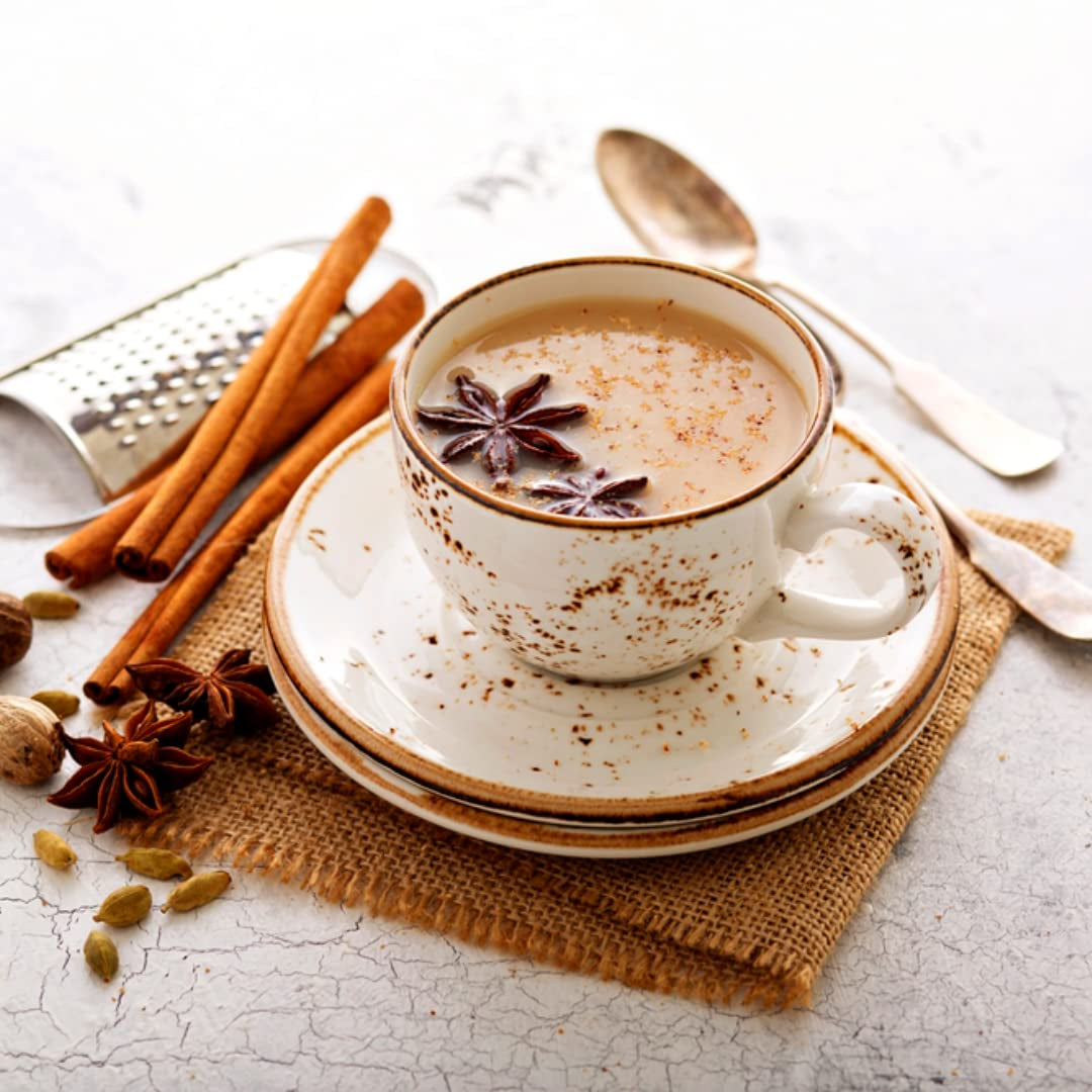 Indiens Masala Chai Loose Leaf Tea | 50 koppar, blandning av svart te, kanel, kardemumma, svartpeppar | Kryddat Masala-te | Chai Latte Suited 3,53 oz/ 100 g påse