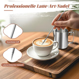 Mjölkmugg, 350 ml mjölkmugg i rostfritt stål med mätmärke, baristatillbehör, mjölkmugg för cappuccino, espresso, latte art, kaffeälskare, silver, 355 ml