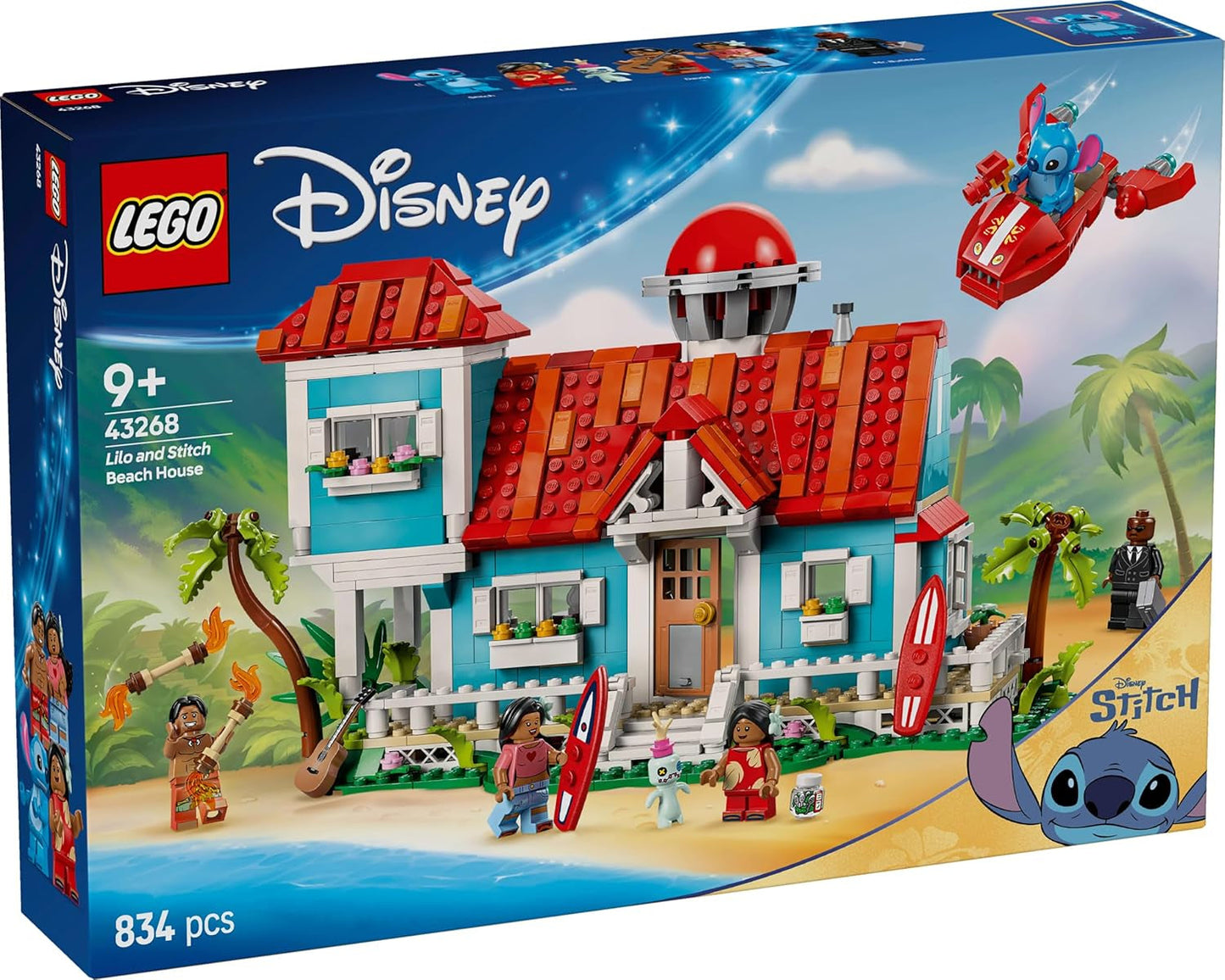 LEGO Ç€ Disney Beach House från "Lilo and Stitch" - Byggbar leksak med 6 rum, observatorium, rymdskepp och 5 minifigurer - födelsedagspresent för flickor och pojkar 9+ och fans 43268 Besuche den LEGO-Store byggset