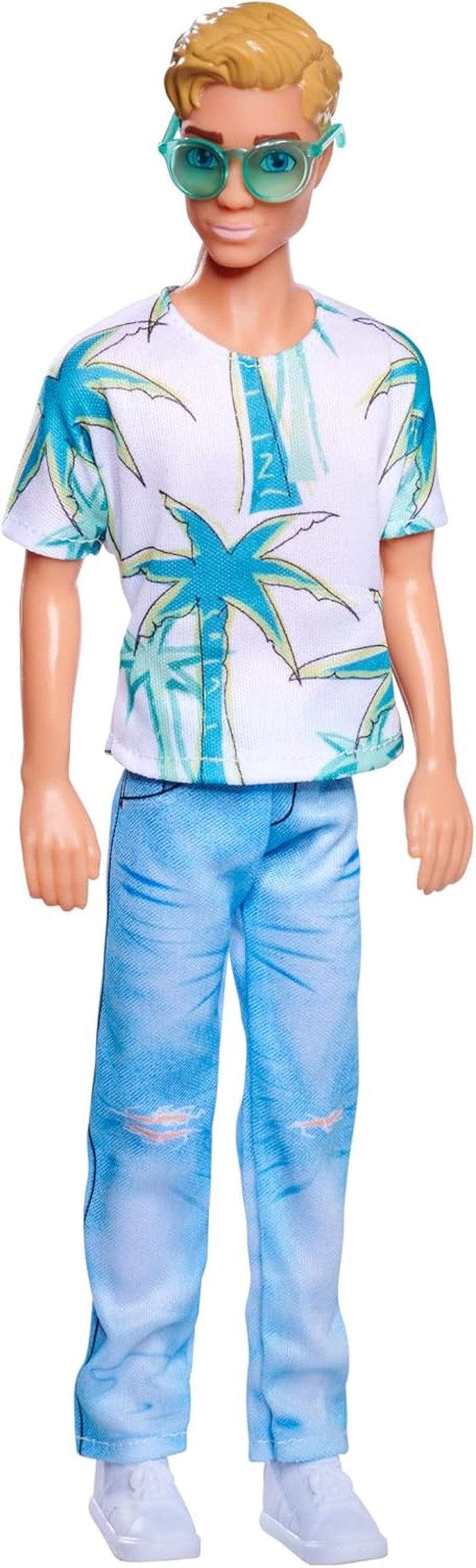 Simba Steffi Love Kevin Doll bär en topp med palmtryck och coola jeans, inkluderar solglasögon, 30 cm, åldrar 3+