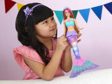 Barbie Dreamtopia Magic Light sjöjungfrudocka med blont hår, Barbiedocka med sjöjungfrusvans, lämplig som present till barn från 3 år och uppåt, HDJ36