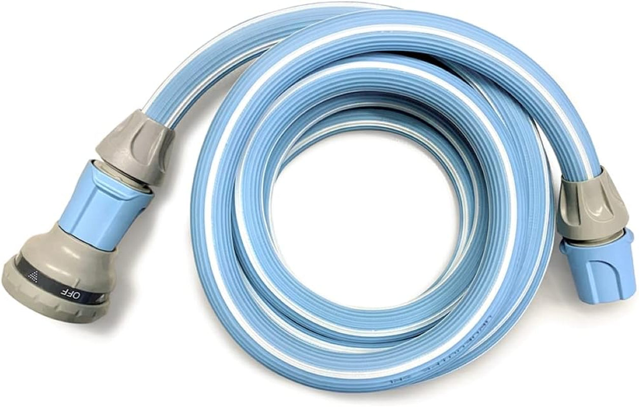 Magic Blue 10 meter knut- och vridsäker förlängbar trädgårdsslang med påse och sprutmunstycke