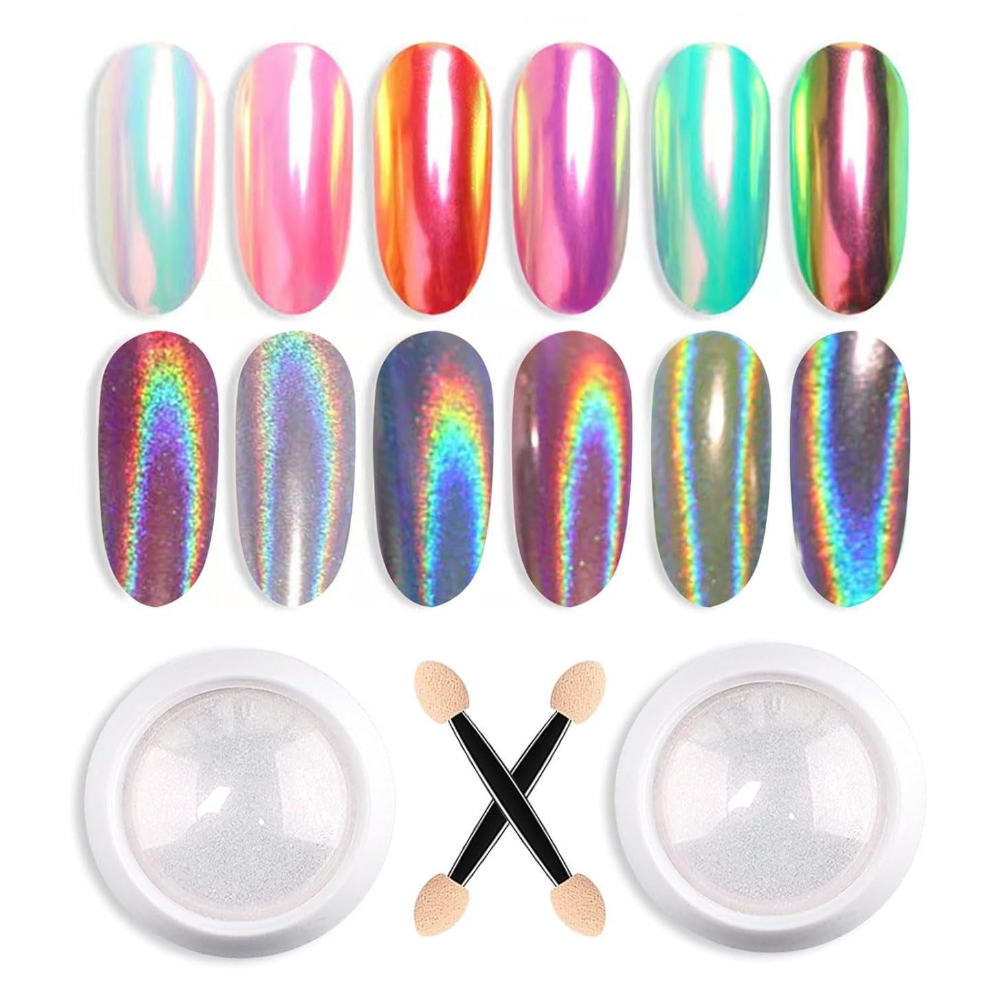 GZSY Nail Art Strasssteine ​​Nagel Perlen Weiß 12Raster Nagel Charms Nageldesign Zubehör Perle Nail Art