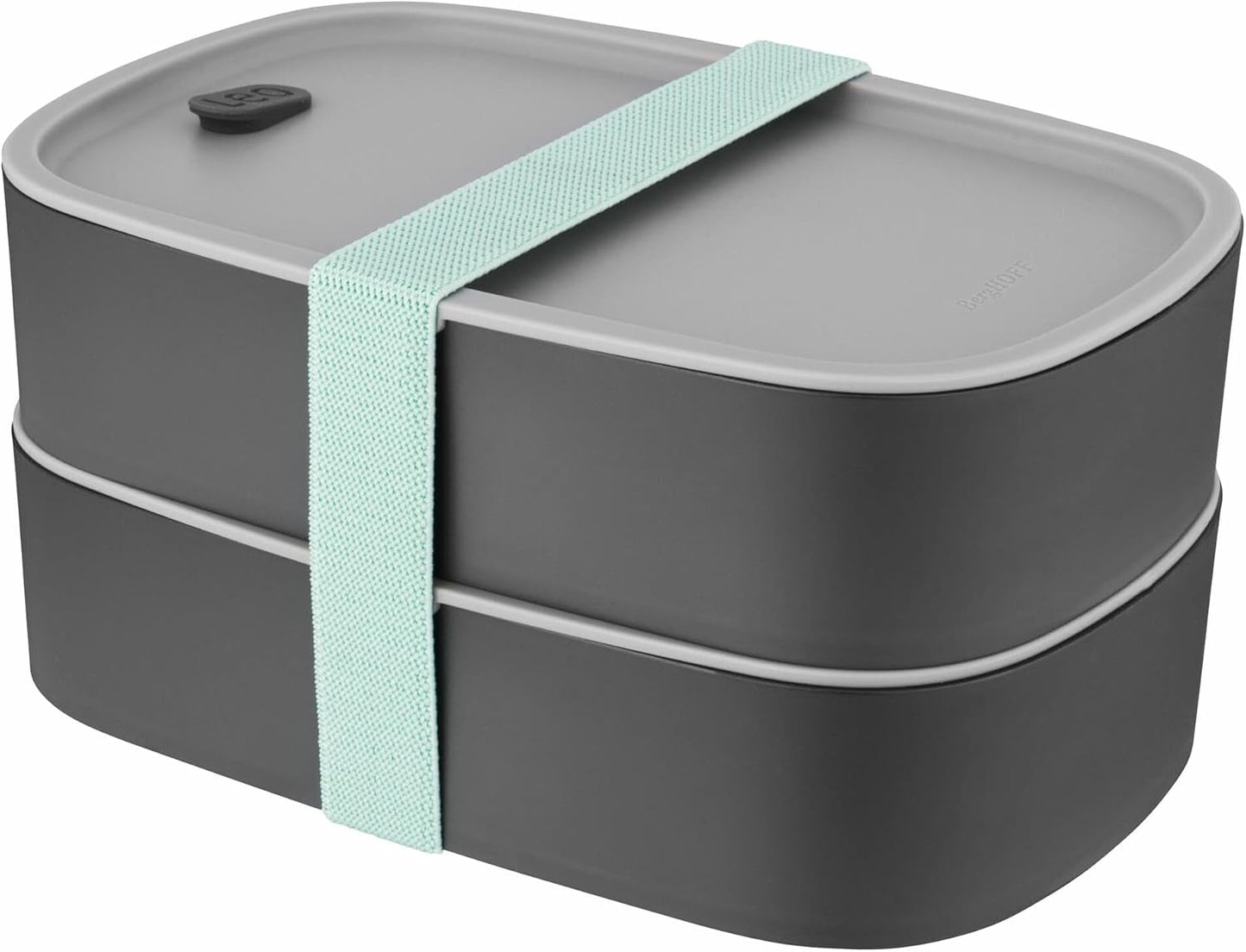 BergHoff dubbel bento box - Leo (lunchbox set 19x12,5x9 cm, två lådor, mikrovågssäker, lufttät försegling, diskmaskinsäker, perfekt för snacks / snacks / sallad) 3950126 Matförvaringslådor Naty Shop Classic
