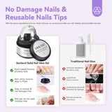 SAVILAND Fester Nagelkleber Gel: 30-Tage Lang Anhaltender Stronger Nagelkleber Für Press on Nagels Falsche Nagelspitzen 15Ml U V Nagelkleber 3D Gel-Nagelkunst-Kleber Für Verwendung Im Salon Zu Hause