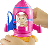 Barbie GXF27 - Rymdstationsrymdäventyr, rymddocka, valp, arbetsstation, rymdscener, 20 tillbehör, presentleksak för barn från 3 år och uppåt