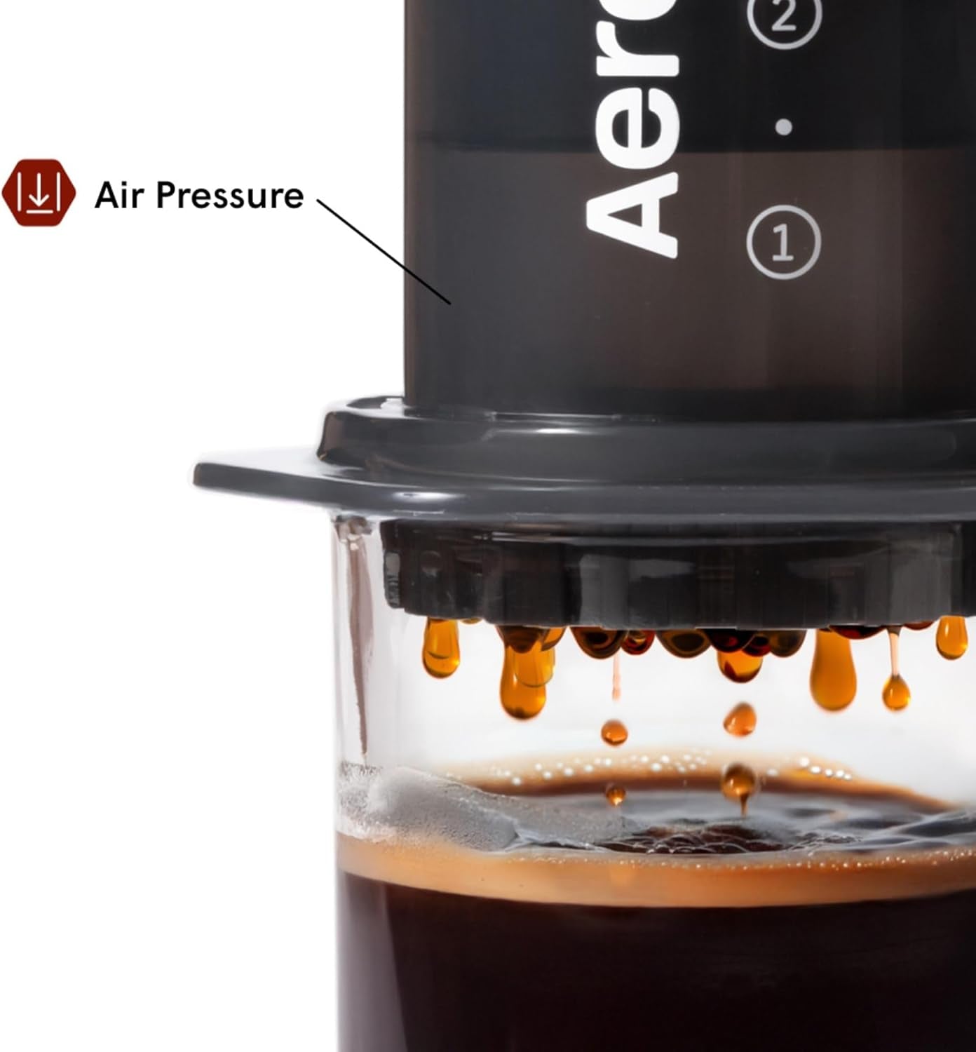 AeroPress original kaffe- och espressobryggare, bärbar kaffebryggare på baristanivå med kammare, kolv och filter, snabbkaffe- och espressobryggare