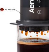 AeroPress original kaffe- och espressobryggare, bärbar kaffebryggare på baristanivå med kammare, kolv och filter, snabbkaffe- och espressobryggare