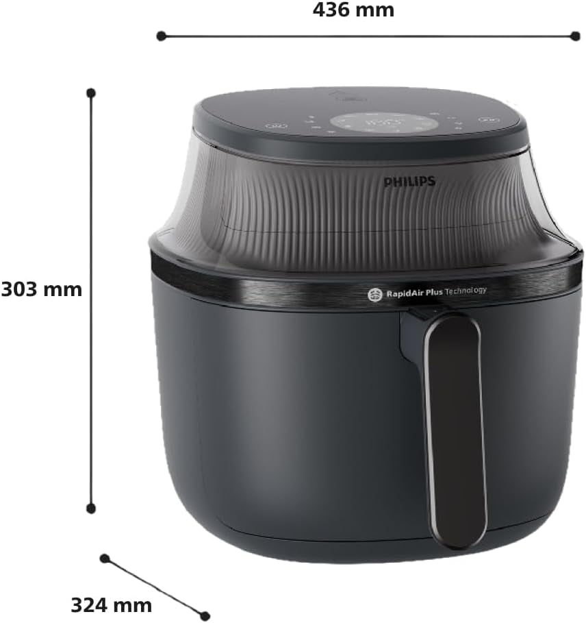 Philips Airfryer 3000 Series 6,2L, Matlagningsfönster, 16 matlagningsfunktioner i 1, Rapidair plus-teknik, Fettborttagning, Receptapplikation Homeid Appliances Naty Shop