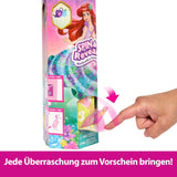 Mattel Disney Princess Ariel Spin & Reveal Fashion Dock Set med 11 överraskningar, inklusive 5 tillbehör, 5 klistermärken och en lekscen inspirerad av filmen HTV88