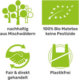 Mate Bio Tea Set ● 3 olika Mate + 2 dubbelväggiga Mate-koppar i rostfritt stål + 2 bombillor + förberedningsinstruktioner (svarta)