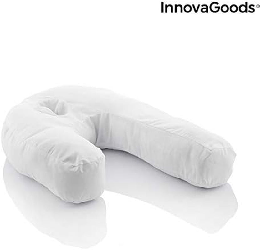 Innovagoods Ergonomisk U-formad kudde för sidoslipare, idealisk för graviditet, främjar lugn andning, minskar snarkning, bomull och polyester, vit, 39 X 57 X 14 cm Cervikala ortopediska kuddar Naty Shop