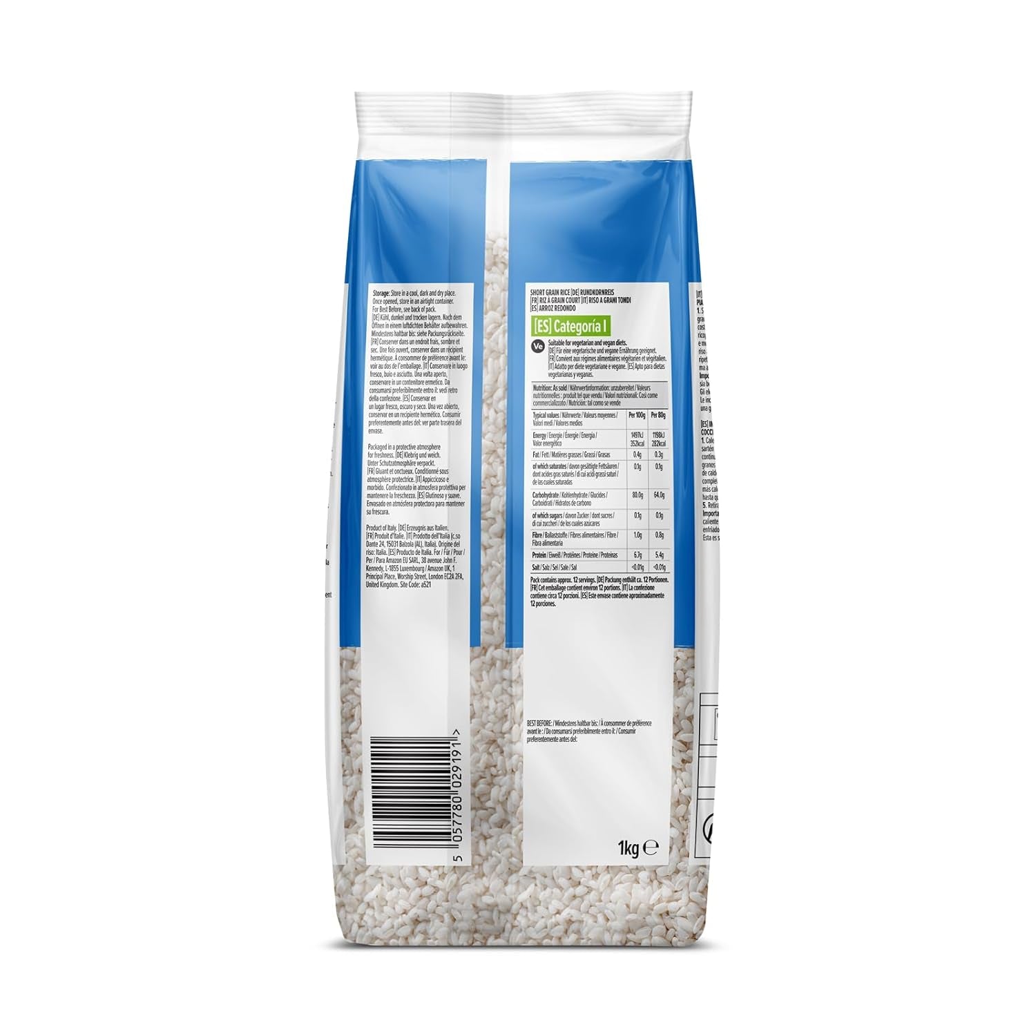 Kortkornigt ris från Amazon, 1 kg
