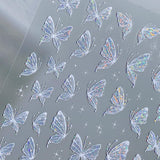 Aurora Muschel Schmetterling Nagelsticker Weiß Schmetterlinge Nageldekal Gelee Relief Butterfly Nagelaufkleber Y2K Butterflies Nagel Sticker Nägel Nageldesign Nagel Zubehör Nail Art Stickers Nailart