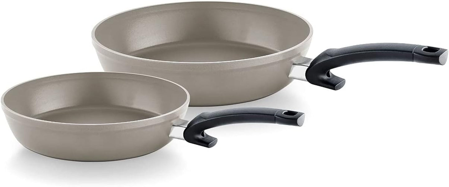 Fissler Ceratal Comfort, non-stick keramisk panna - induktionsgrytor och stekpannor Naty Shop Set med 2 kastruller med diametrar 24 och 28 cm