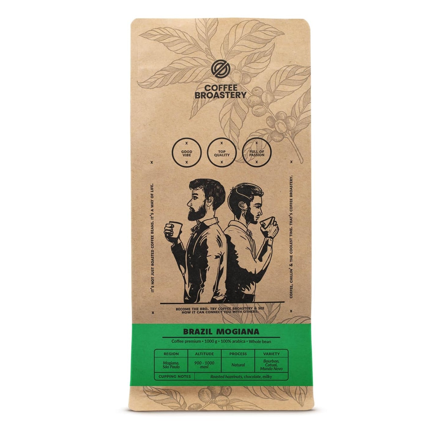 Set med kaffebönor 2x1kg 2000g | Brasilien Mogiana | Brasilianskt kaffe | Specialkaffe | Nystekt | Hantverks kafferosteri