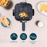 Princess 182611 Mini Fondue Fritös - Snabbuppvärmning - Luktfilter - 1,2 liters kapacitet, Silver Hushållsapparater Naty Shop