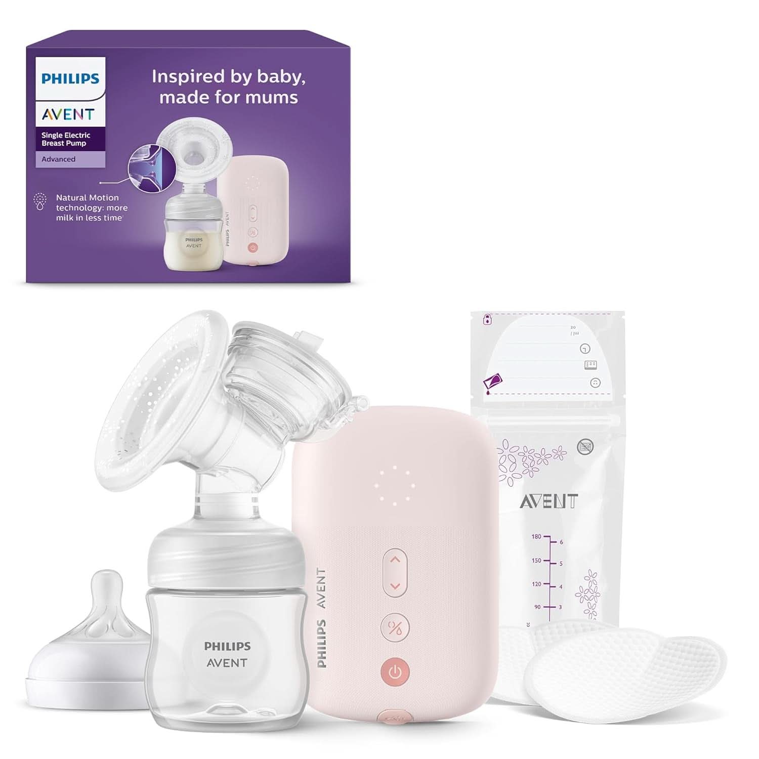 Philips Avent individuell elektronisk bröstpump - med Natural Motion-teknik, bekväm silikonkudde Tillbehör Mat och amning Bebe Naty Shop Scf395/31