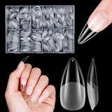 Korta konstgjorda naglar 500st mjuk gel heltäckande Nageltips för gelnaglar 12 storlekar Förpolerade nagelspetsar för gelnaglar Korta konstgjorda naglar Kista Nagelförlängningar Med Box