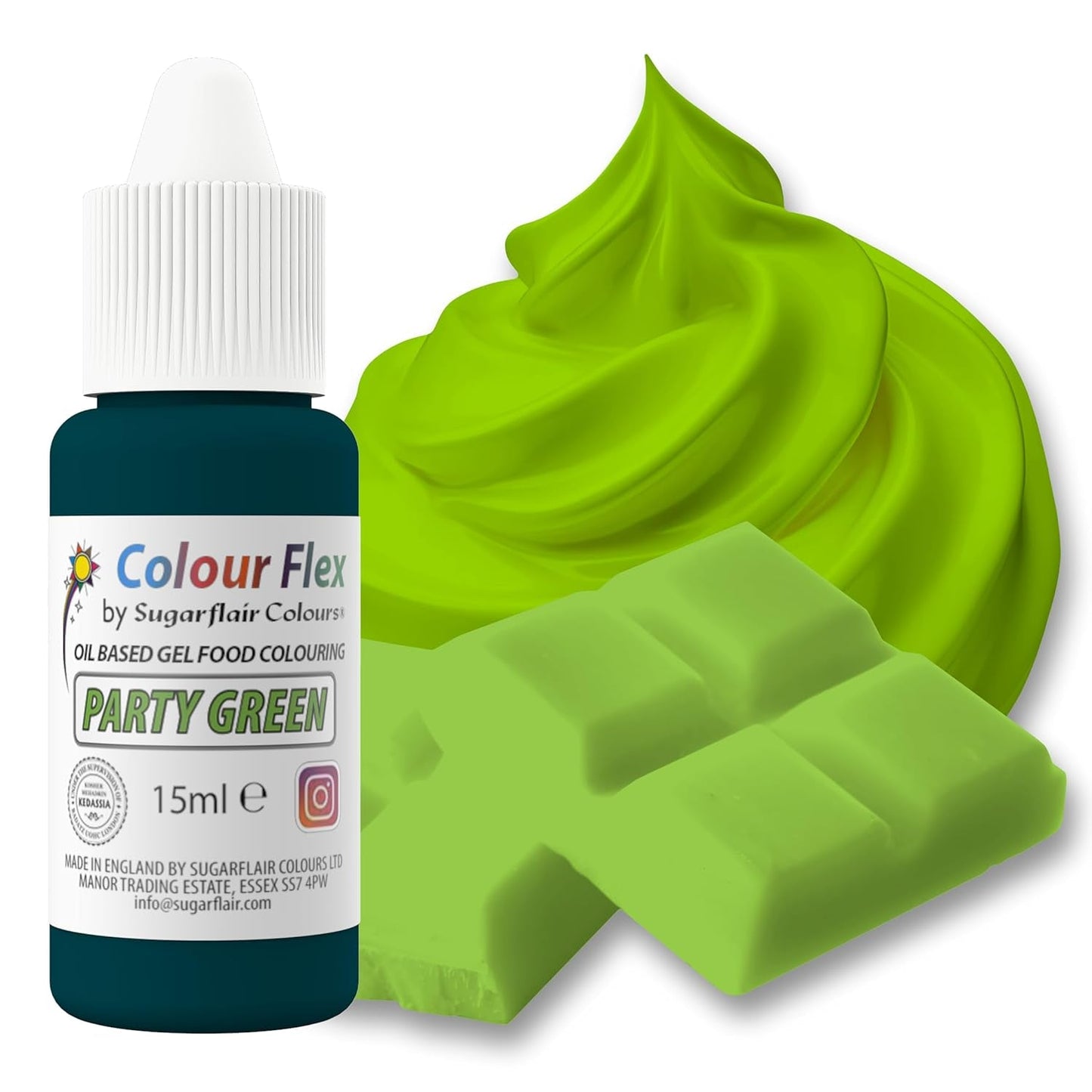 Sugarflair Colourflex oljebaserad livsmedelsfärg, kunglig blå, högkoncentrerad flytande livsmedelsfärg, matfärg för smörkräm, choklad, deg, fondant, glasyr och mer - 15 ml