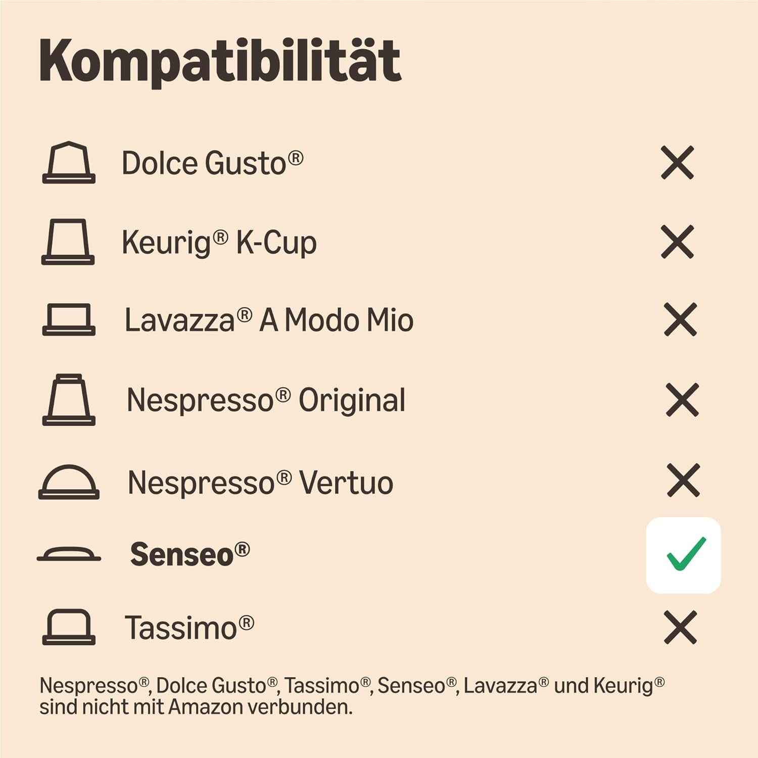 av Amazon Starke Pads, geeignet für Senseo-Maschinen, 36 Stück (1 Packung mit 36 ​​​​Stück) – Rainforest Alliance-zertifiziert