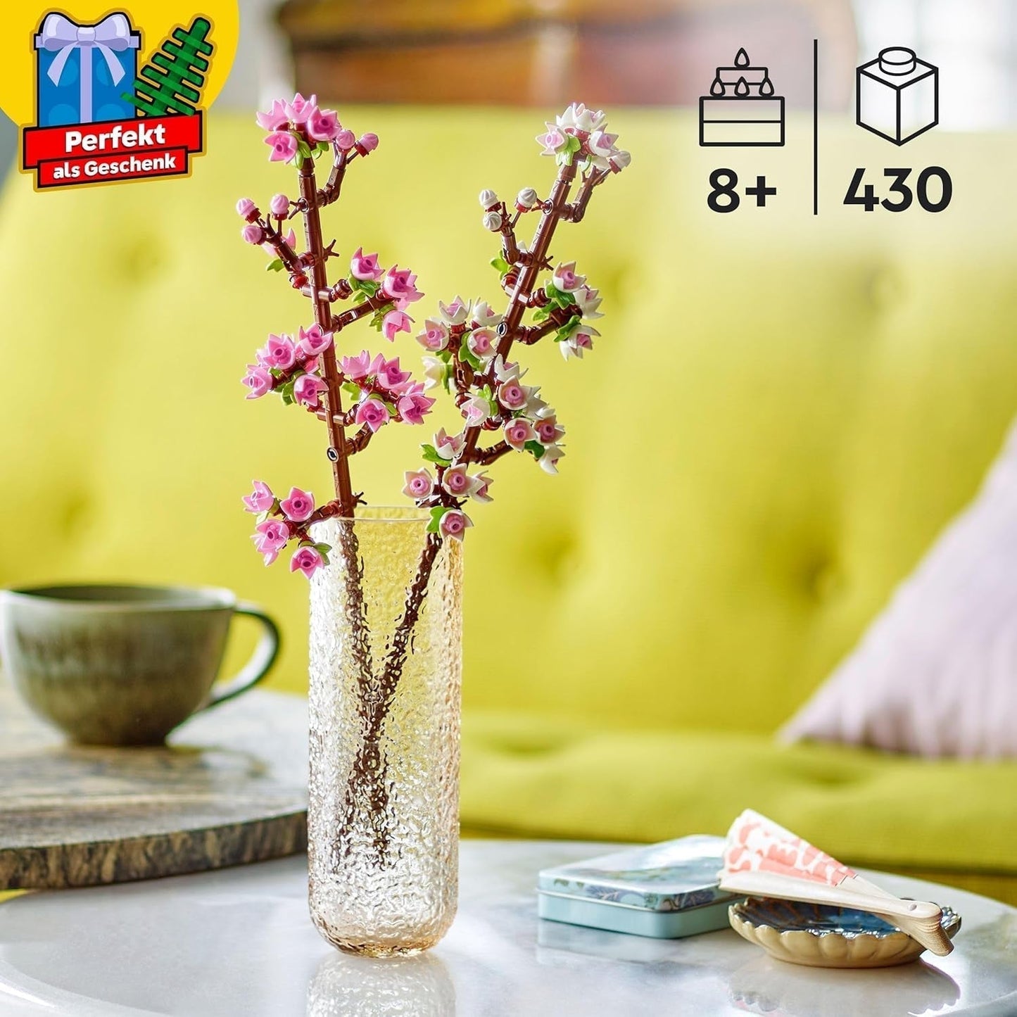 LEGO Botanicals Cherry Blossoms - Konstgjorda blommor att bygga - Skrivbordsdekorationer för barn - Blombukett för visning - Present för kvinnor och män från 8 år - Botany Collection 40725 Byggset Besuche den LEGO-Store