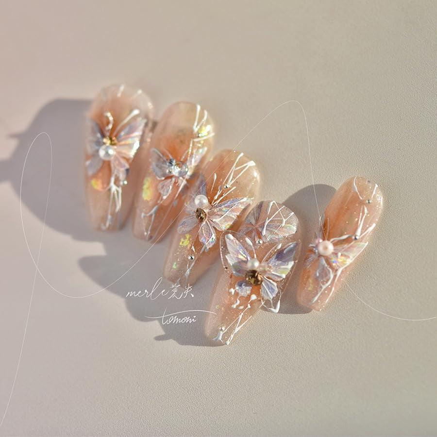 JMEOWIO 3D Nagelsticker Schmetterling Nail Art Sticker Selbstklebend Nagelaufkleber 5D Stereoskopisk Dekoration Nageldesign Zubehör 1 Blatt