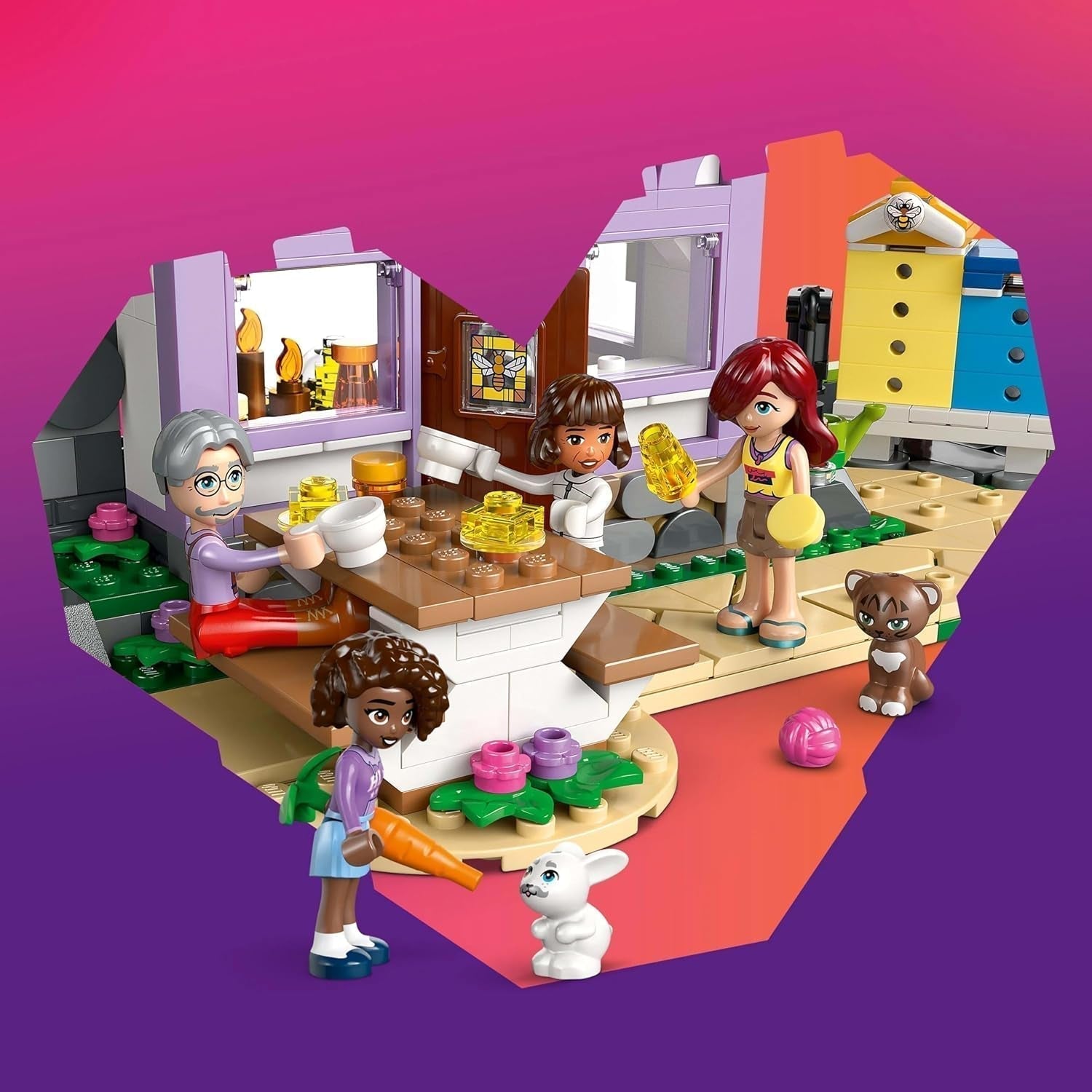 LEGO Friends Hus och Blomsterträdgård Biodlaren Byggset Naturlekset Present för flickor 12+ Byggbart modellset 4 minifigurer och djurfigurer Katt och kanin 42669 Byggset Besuche den LEGO-Store