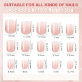 240 st Gradient Square Nails Set, Nude White Gradient Artificiella naglar för Oil Pen Lime, Medium Ombre Natural Fake Nails for Women DIY (Nude Square)