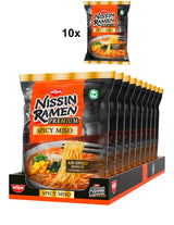 Nissin Ramen Premium - Miso Spicy 10-pack japansk stil Air Dry Instant Nudlar för "Restaurant Style" Ramen med en milt kryddig smak av miso och wakame-flingor (10 x 90,7 g)