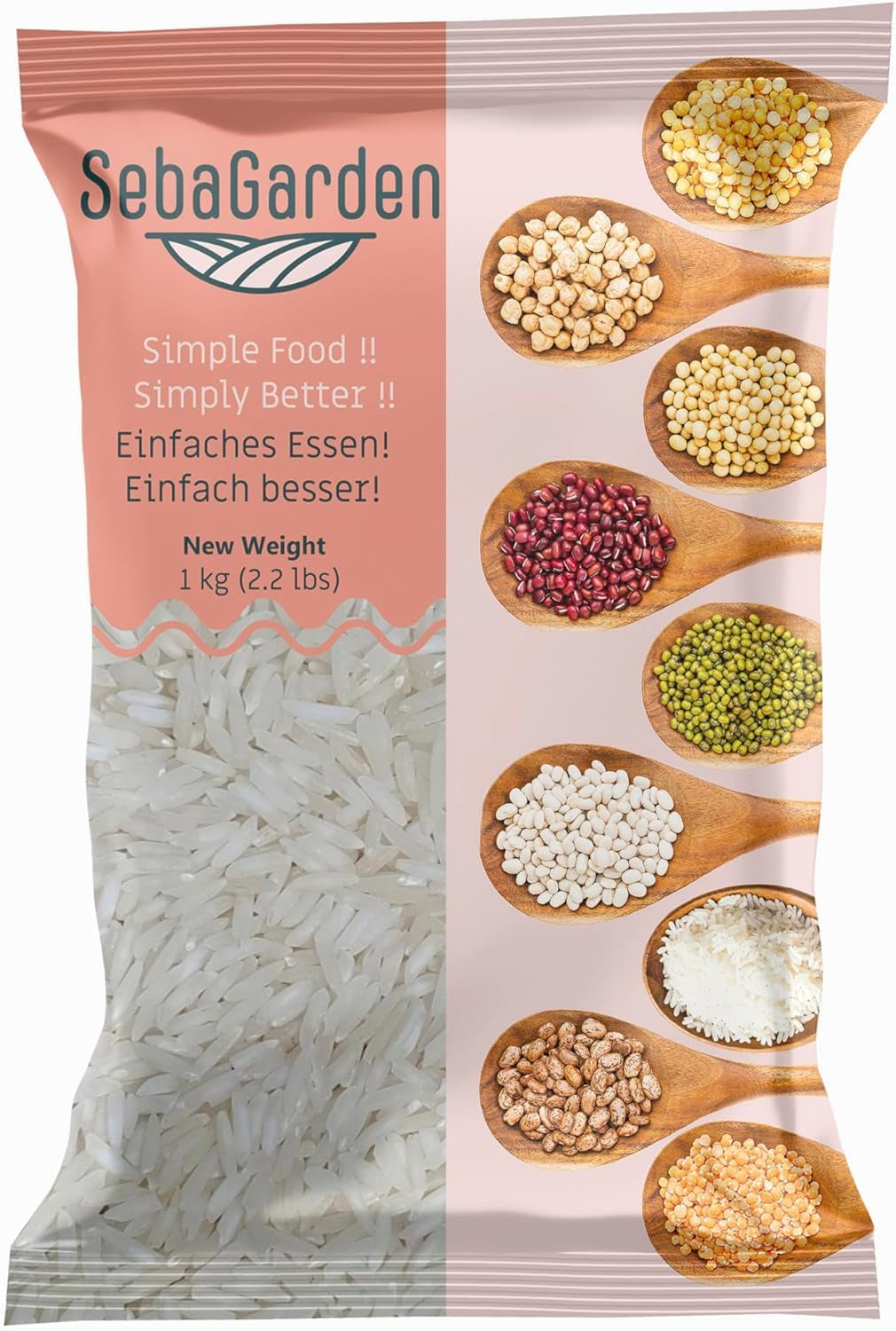 Basmatiris – Premium långkornigt ris, 1 kg förpackning | Naturligt aromatisk och fluffig | Idealisk för biryani, pilaff och andra rätter | Icke-GMO, vegan | Oöppnad förpackning