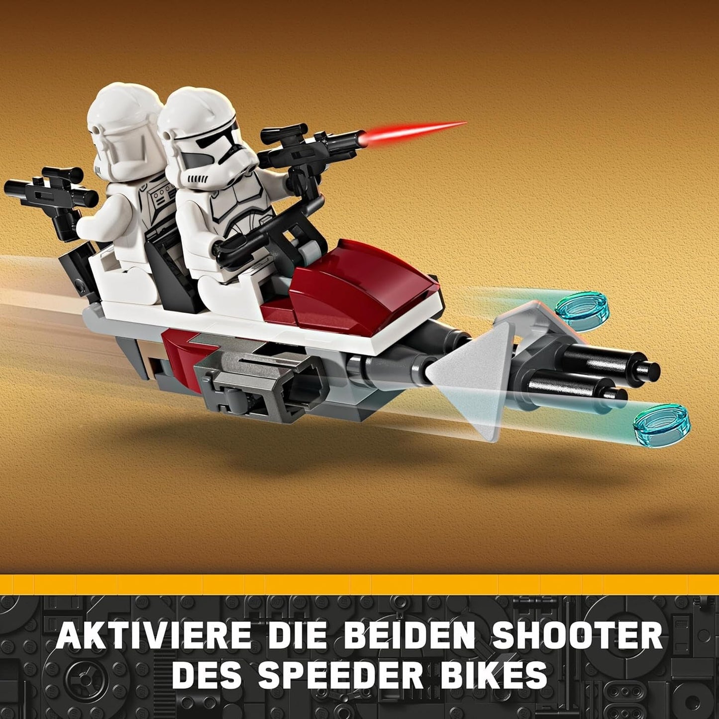 LEGO Star Wars 75372 Clone Trooper & Battle Droid Battle Pack, inkl. 4 minifigurer, 5 droider och speedermotorcykel med shooter - Byggleksak för pojkar och flickor i åldern 7+ Byggset Besuche den LEGO-Store
