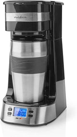 NEDIS Espressor - Filtrerat kaffe - 0,4 l - 1 kopp - Timer - Svart / Silver
